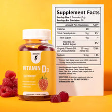 Laden Sie das Bild in den Galerie-Viewer, Vitamin D3 Gummies Supplement Facts